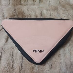 Prada Beauty Pink and Black Triangular Pouch
